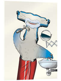 Akryylilasitaulu Hammerhead shark while shaving