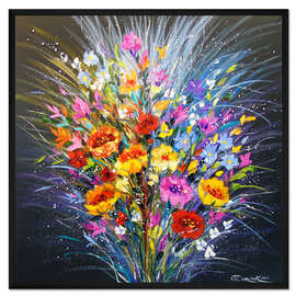 Gerahmter Kunstdruck Blumenstrauß des Glücks