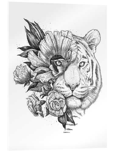 Acrylic print Floral tiger