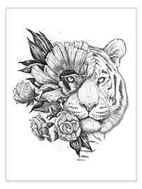 Plakat Floral tiger