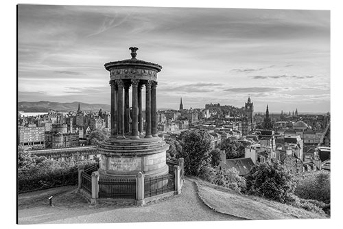 Aluminium print Calton Hill in Edinburgh, black and white