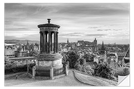 Vinilo para la pared Calton Hill en Edimburgo, blanco y negro