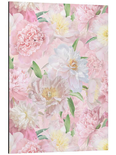 Aluminiumtavla Lush hygge peonies and rose garden