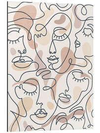 Magnettafel Lineart Gesichter