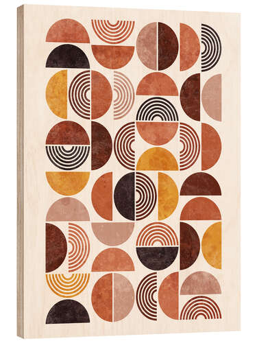 Wood print Retro pattern in earth tones