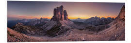 Foam board print In the evening at the Three Peaks