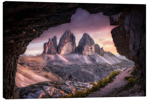 Canvas-taulu View of the Three Peaks