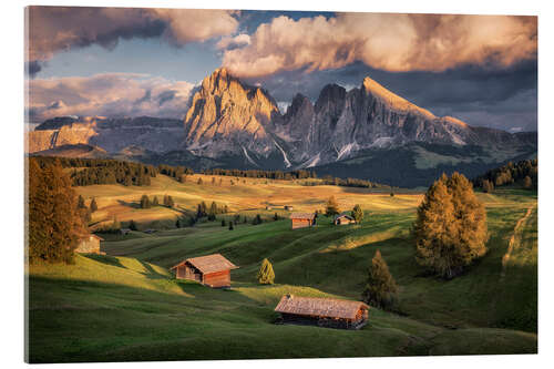 Akrylglastavla Evening light on the Alm