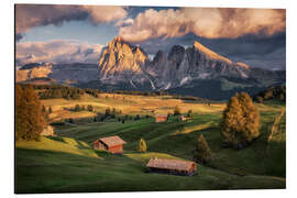 Aluminium print Evening light on the Alm