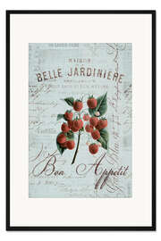 Gerahmter Kunstdruck Vintage Erdbeeren