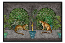 Gerahmter Kunstdruck Geparden im Dschungelpalast