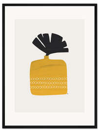 Gerahmter Kunstdruck Plant in Yellow Ochre Pot