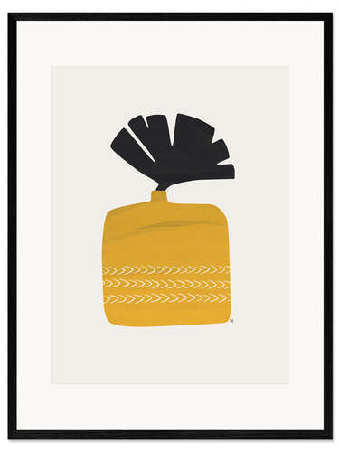 Framed art print Plant in Yellow Ochre Pot