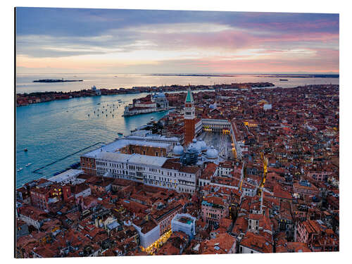 Aluminiumsbilde Sunset over San Marco, Venice