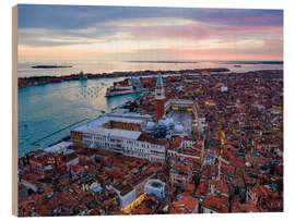 Wood print Sunset over San Marco, Venice