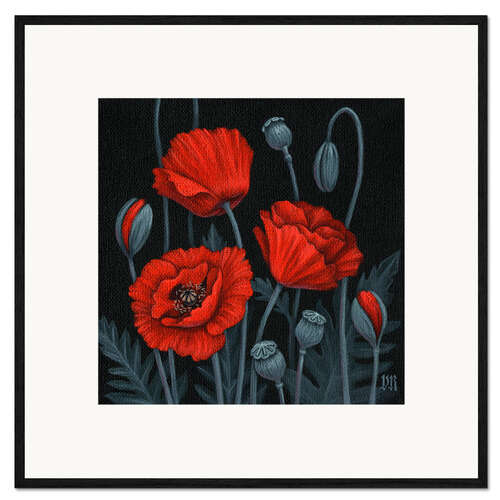 Ingelijste kunstdruk Poppies