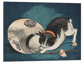 Magnettafel Katze und Lampion