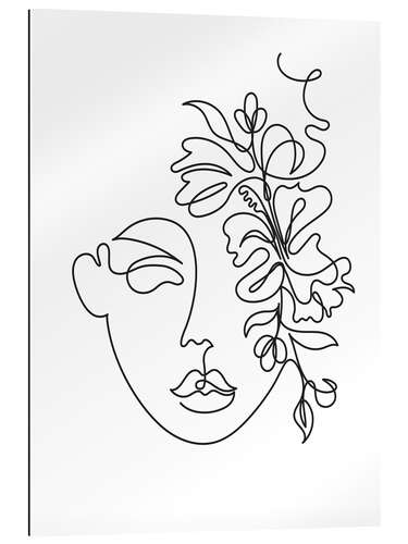 Gallery print Lineart Face with Flowers II