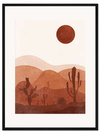 Gerahmter Kunstdruck Sonne über den Dünen