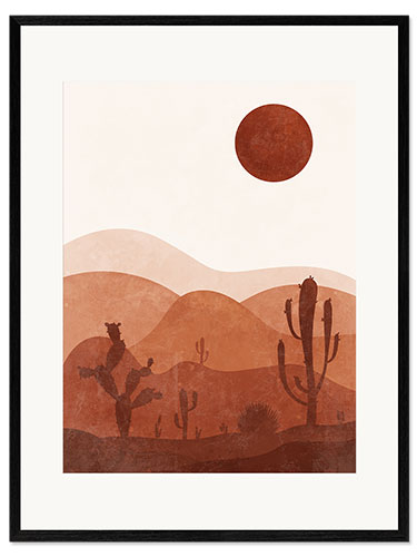 Innrammet kunsttrykk Sun over Dunes