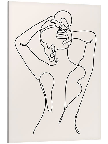 Aluminium print Feminine back line art portrait