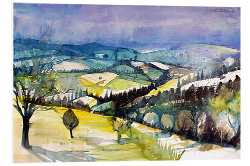 Foam board print Tuscan countryside near Val de Orcia