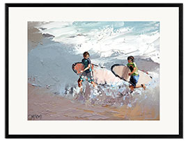 Innrammet kunsttrykk Two surfers