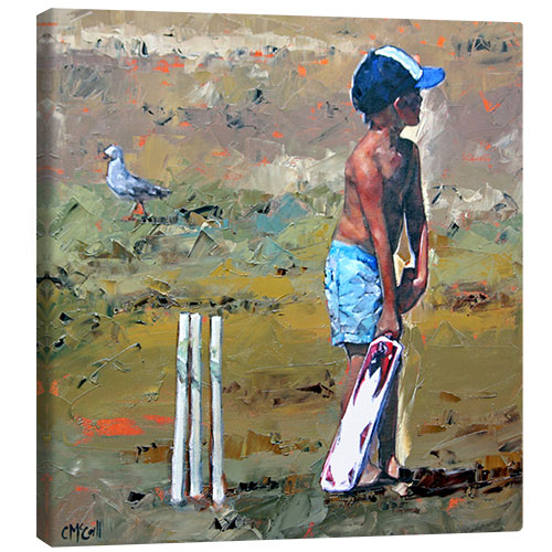 Tableau sur toile Joueur de cricket de plage