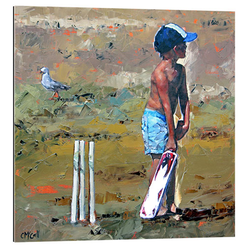 Tableau en plexi-alu Joueur de cricket de plage