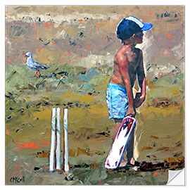 Sticker mural Joueur de cricket de plage