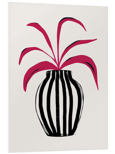 Foam board print Pink Plant Striped Pot