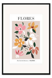 Gerahmter Kunstdruck Flores - Blumen im Botanischen Garten