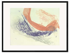 Plakat artystyczny premium w ramie Periwinkle &amp; Peach abstract