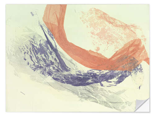 Selvklebende plakat Periwinkle & Peach abstract