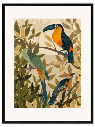 Stampa artistica con cornice Paradise Birds