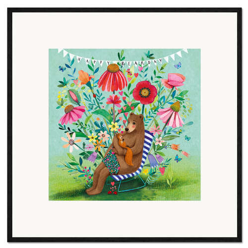 Impresión de arte enmarcada Bear and squirrel