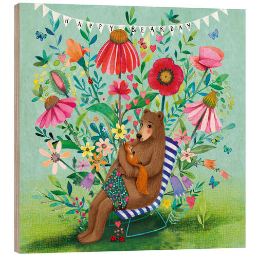 Print på træ Bear and squirrel