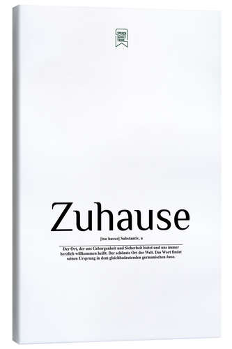 Canvas print Beautiful words - Home (German)