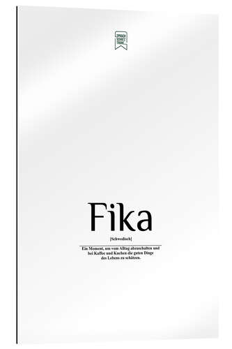 Cuadro de plexi-alu Beautiful words - Fika (German)