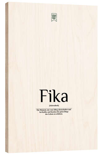Puutaulu Beautiful words - Fika (German)