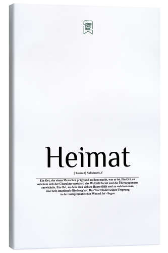 Canvas print Beautiful words - Home (German)