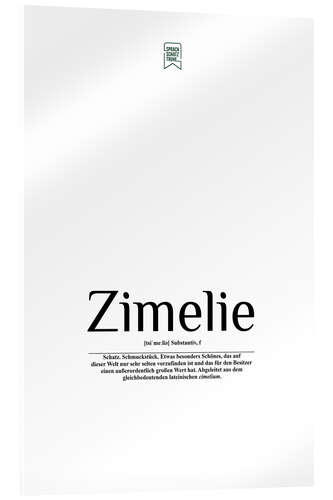 Acrylic print Beautiful words - Zimelie (German)