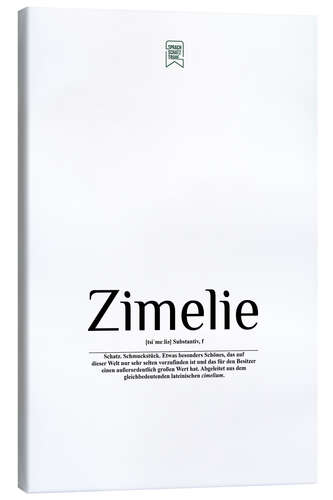 Canvas print Beautiful words - Zimelie (German)