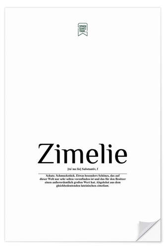 Selvklæbende plakat Beautiful words - Zimelie (German)