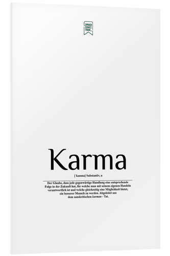 PVC print Beautiful words - Karma (German)