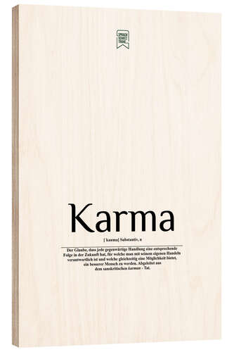 Obraz na drewnie Beautiful words - Karma (German)