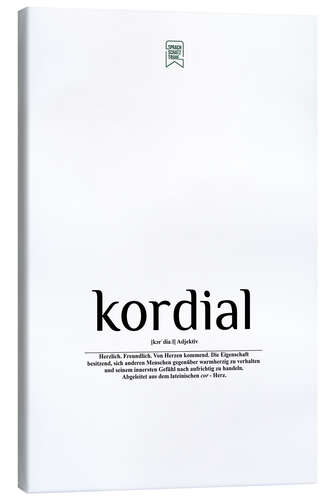 Canvas-taulu Beautiful words - cordial (German)