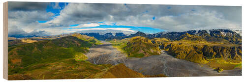 Wood print In the highlands of Iceland