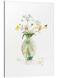 Aluminium print Buttercups in a green vase