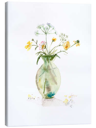 Tableau sur toile Renoncules dans un vase vert